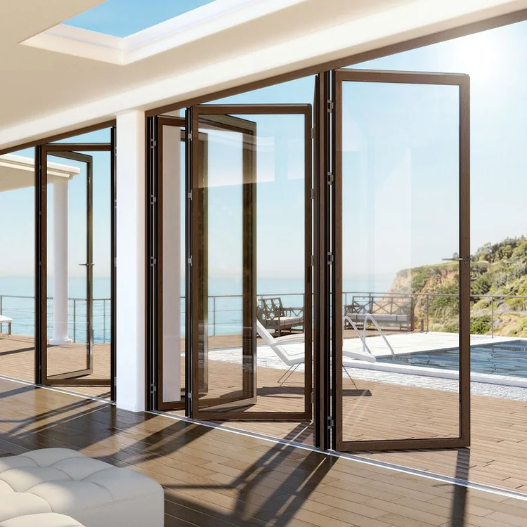 glass aluminum sliding folding door price hinge for restaurant bathroom exterior frameless glass outdoor folding door