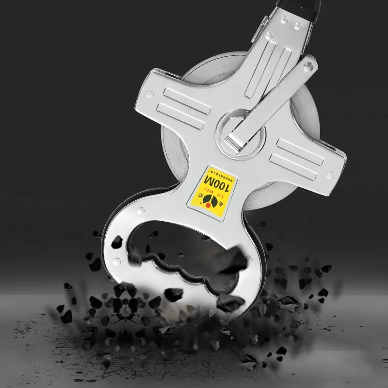 Multifunctional tape measure 30/50/100m portable shelf ruler stainless steel measuring tool steel frame ruler