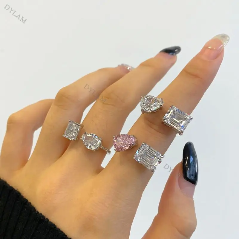 18K Pure Gold Jewelry Women Solitaire 1 Carat Round Moissanite Diamond Engagement Ring pure lab diamond rings