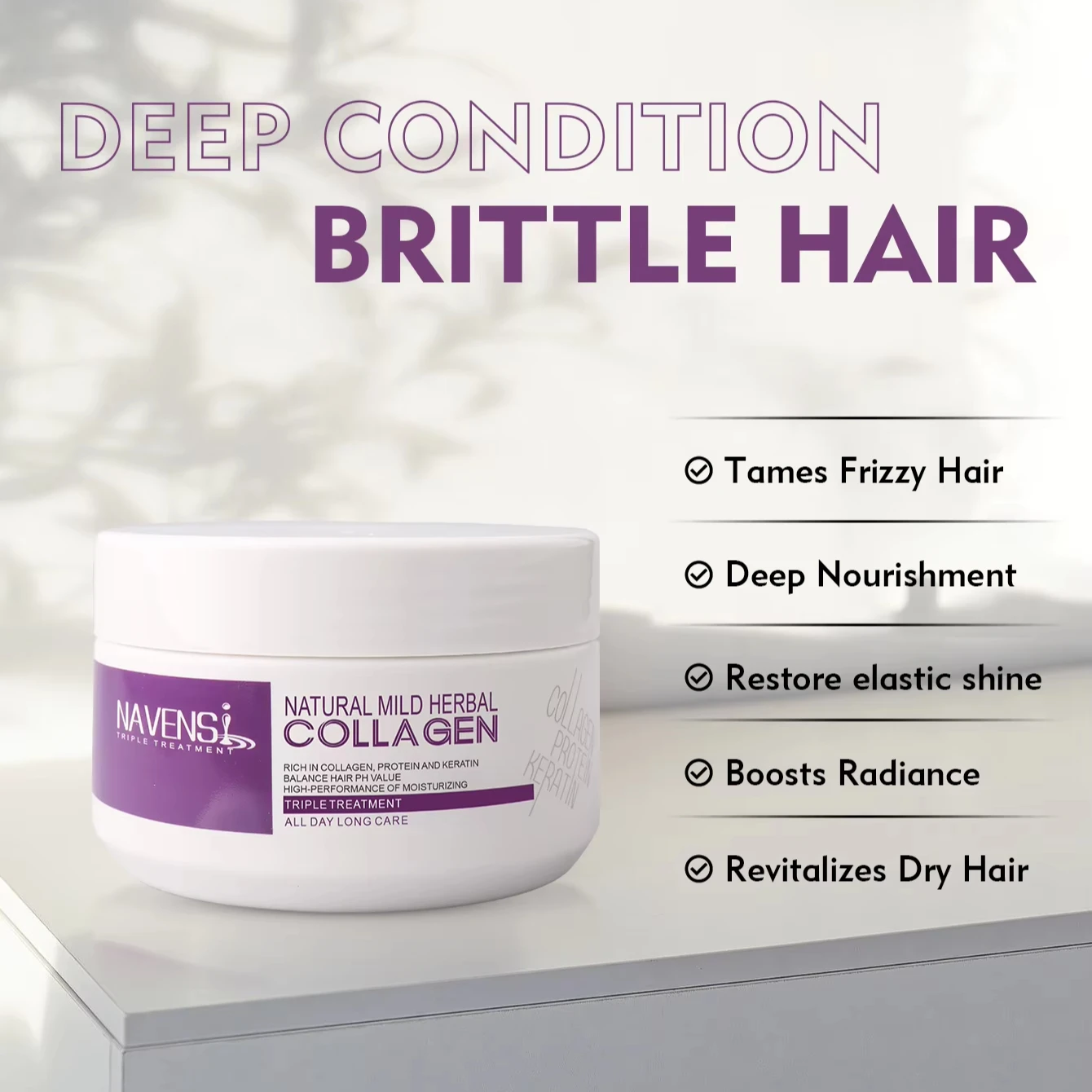 Navensi Collagen Essence Repairing Hair Cream Hair Treatment Pure Natural Keratin Hair Mask