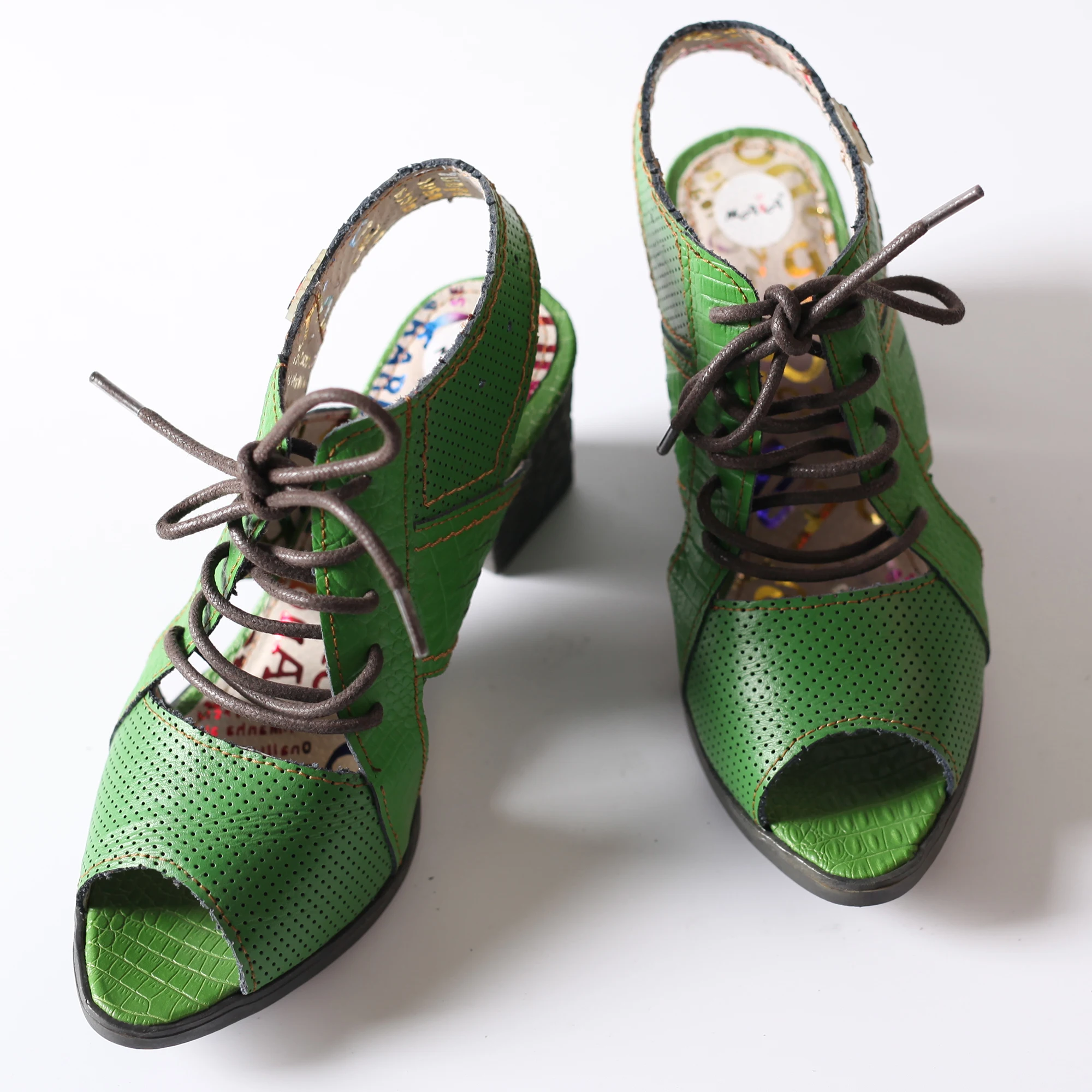 In Stock Women High Heel Open Toe Roman Style Boho Woman Heeled Sandals