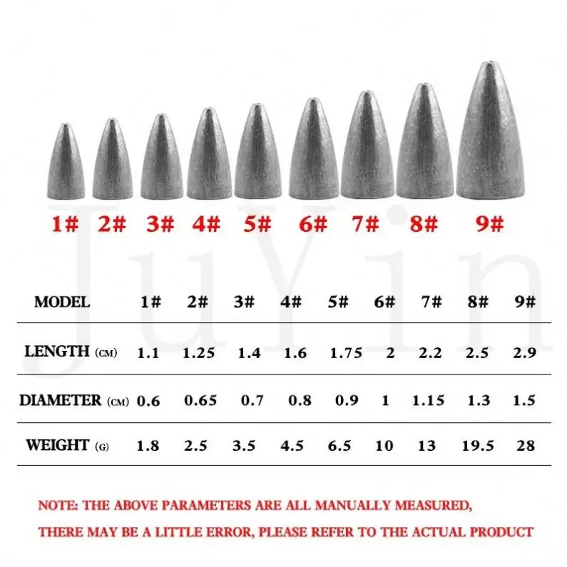 Luya bait fishing group sports small accessories sea fishing tackle 5 rounds / pack long distance lead sinker