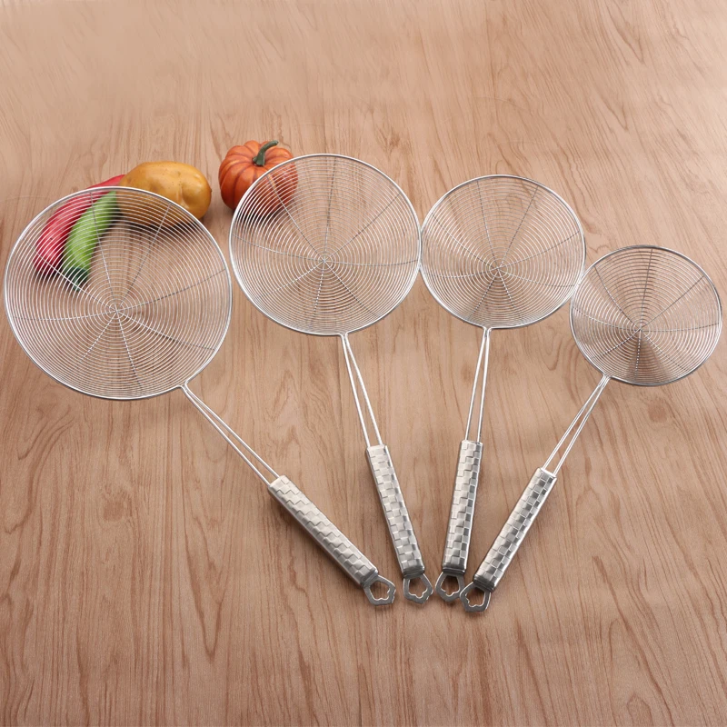 
SUS304 Frying Cooking Oil Draining Wire Skimmer Noodle Strainer Pasta Strainer Stainless Steel Strainer 