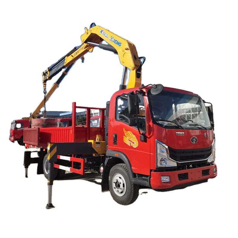 6 Wheels 4x2 Sinotruck Howo Middle Size Telescope Fold Arm 4 Section Crane Truck With 4 Tons, 5 Tons 6 Tons Loading Capacity