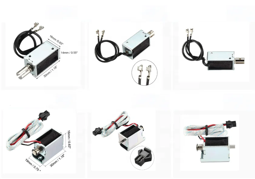 1630mm DC 3V/6V Push Pull Type Open Frame electric lock pick Electromagnetic Solenoid