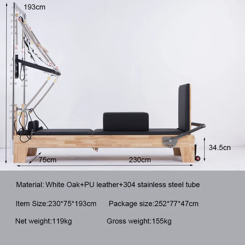 classic style fitness training folding wood pilates reformer springs machine bed sale