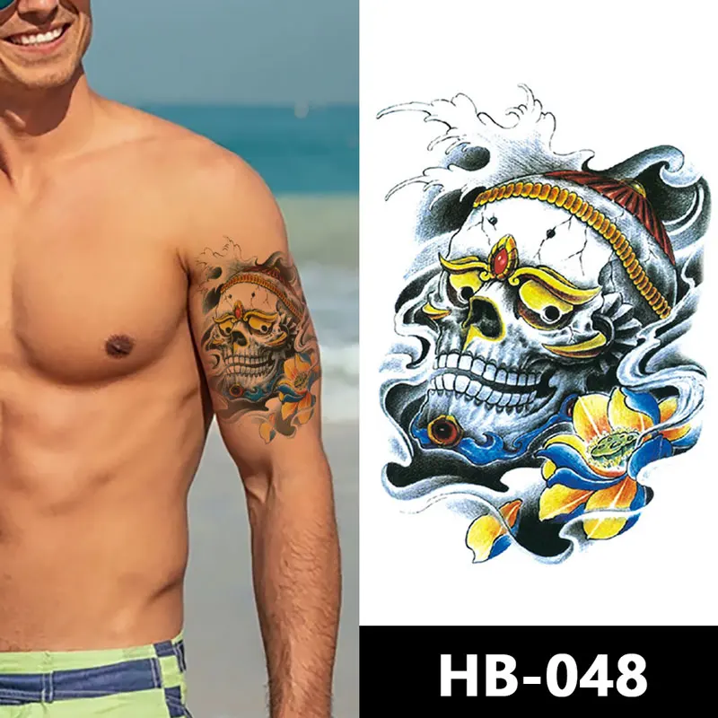 Customized Fashion Beautiful Adhesive Tattoo Sticker Tattoo Sticker Temporary Water Transfer Flower Design Tattoo Sticker