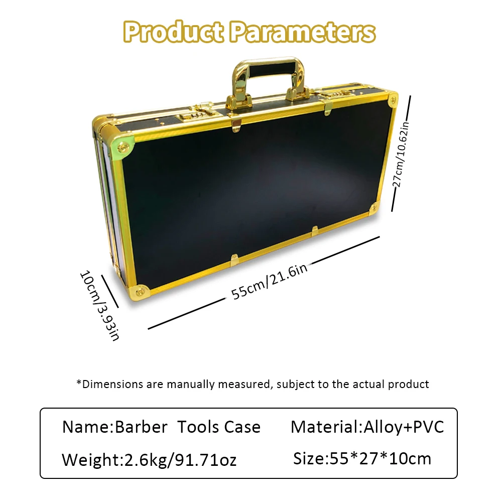 Multifunction Barber Hairdressing Toolbox Grooming Kit With Comb Clip Razor Set High Capacity Aluminum Case With Password Lock