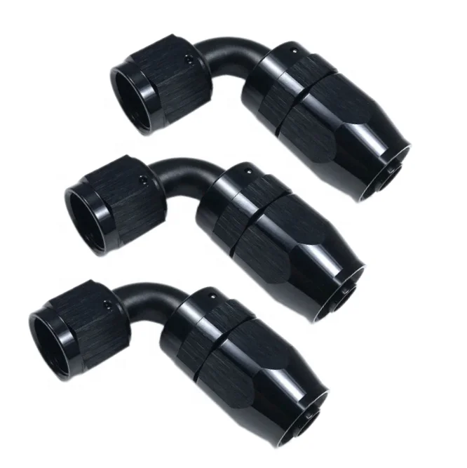 4AN 6AN 8AN 10AN 12AN 90 degree elbow bend connector an aluminum adapter fitting swivel hose end for rubber hose