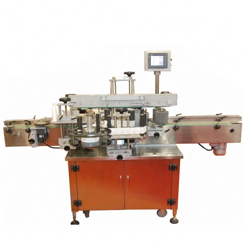 Automatic Double Side Bottle Labeling Machine For PET Plastic Bottle Square Bottle Glue Sticker Labeling Print Lebeler