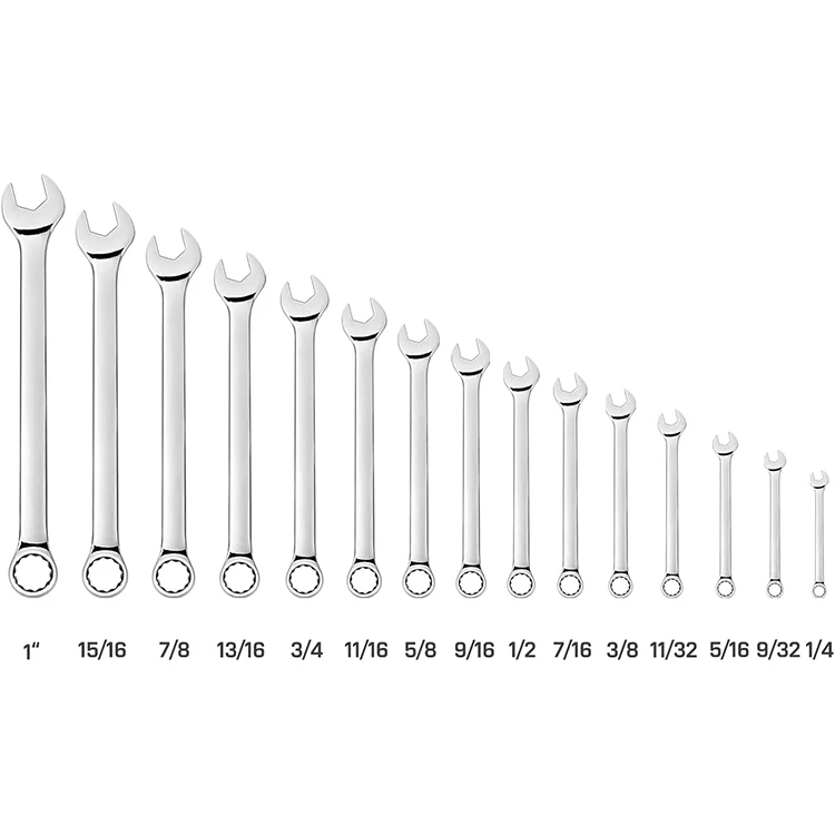 factory wholesale 40 cr-v hardware tools high quality double open combination spanner wrench combination ratchet wrench set