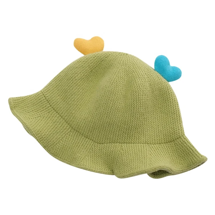 Детская вязаная шапка с двумя симпатичными рожками в форме сердец, осенне-зимняя плотная двухслойная теплая шерстяная Панама