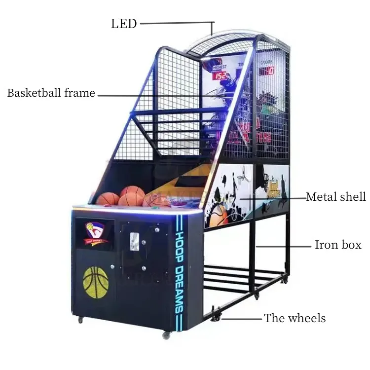 Coin Operated Basketball Machine Arcade Games Machines Shooting Street Basketball Game Machine