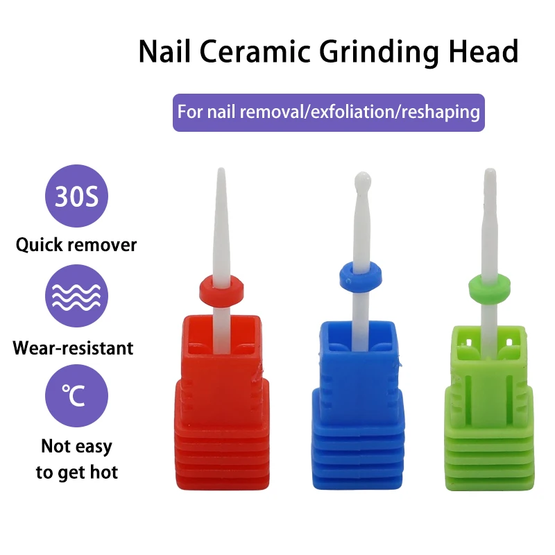 DDQ Ceramic Diamond Nail Drill Bits Gel Polish Remove Manicure Burr Cuticle Cutter Nail Drill Rotary Bits