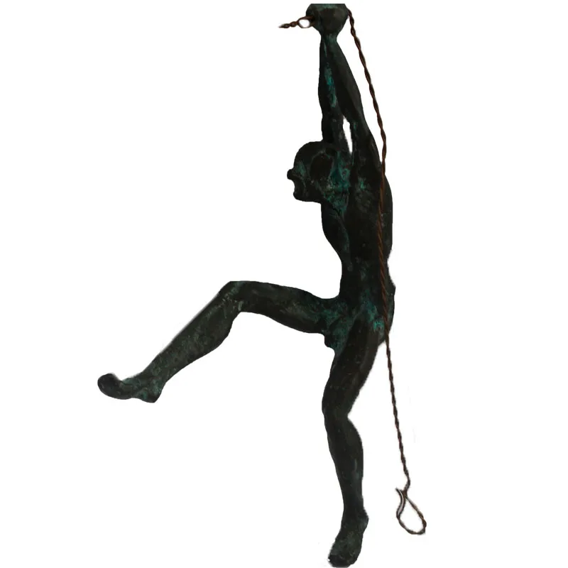 Home decor Handicraft Cast Iron Bronze Metal   family Figurine climbing  man  for  bar decor