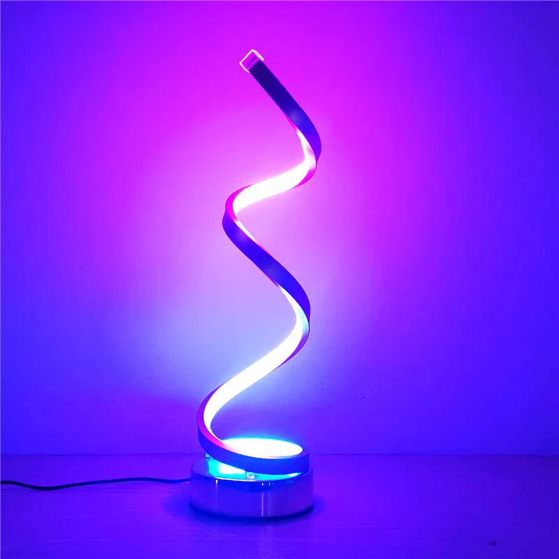 Modern simple spiral creative LED table lamp bedroom study bedside lamp smart touch learning desk lamp