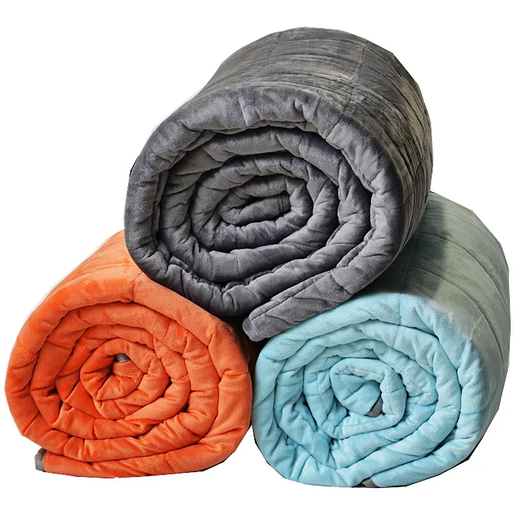Hot Sell Minky Fleece Weighted Sensory Blankets Gravity Weighted Blanket For Adult 15lbs 20 lbs For Good Sleep