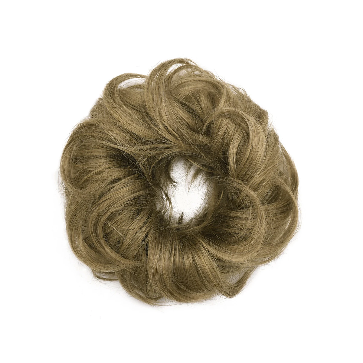 Wholesale Human Hair Buns Messy Chignon Elastic Light Color  Messy Wavy Scrunchies Wrap For Ponytail Extensions For Women