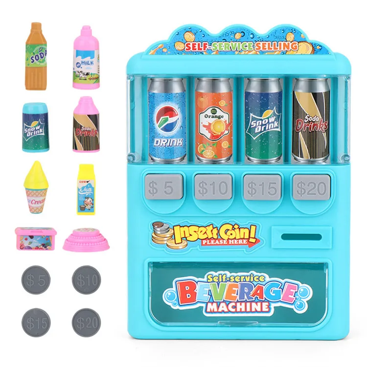 Kids education simulation drink coin slot vending machine pretend play toys