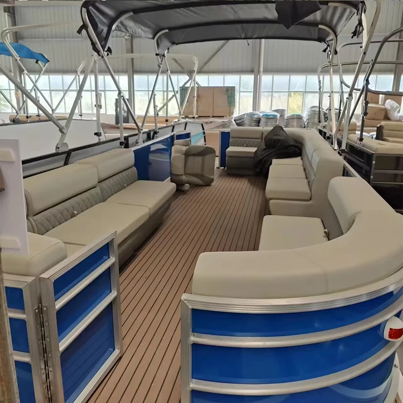 Customizable 30ft Luxury Tritoon Aluminum Cruising Family Party Pontoon Boat for Sale