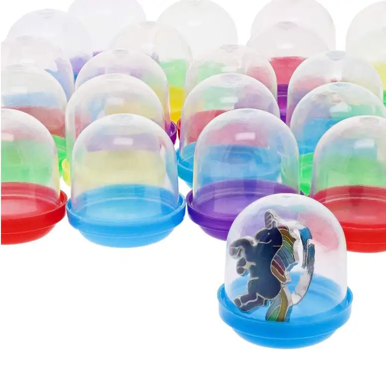 
Empty 2 inch Acorn Frosty Plastic Clear Capsules 7 Colors Pack Toy Stand Vending Machine Tiny Surprise Kids Party Favor 