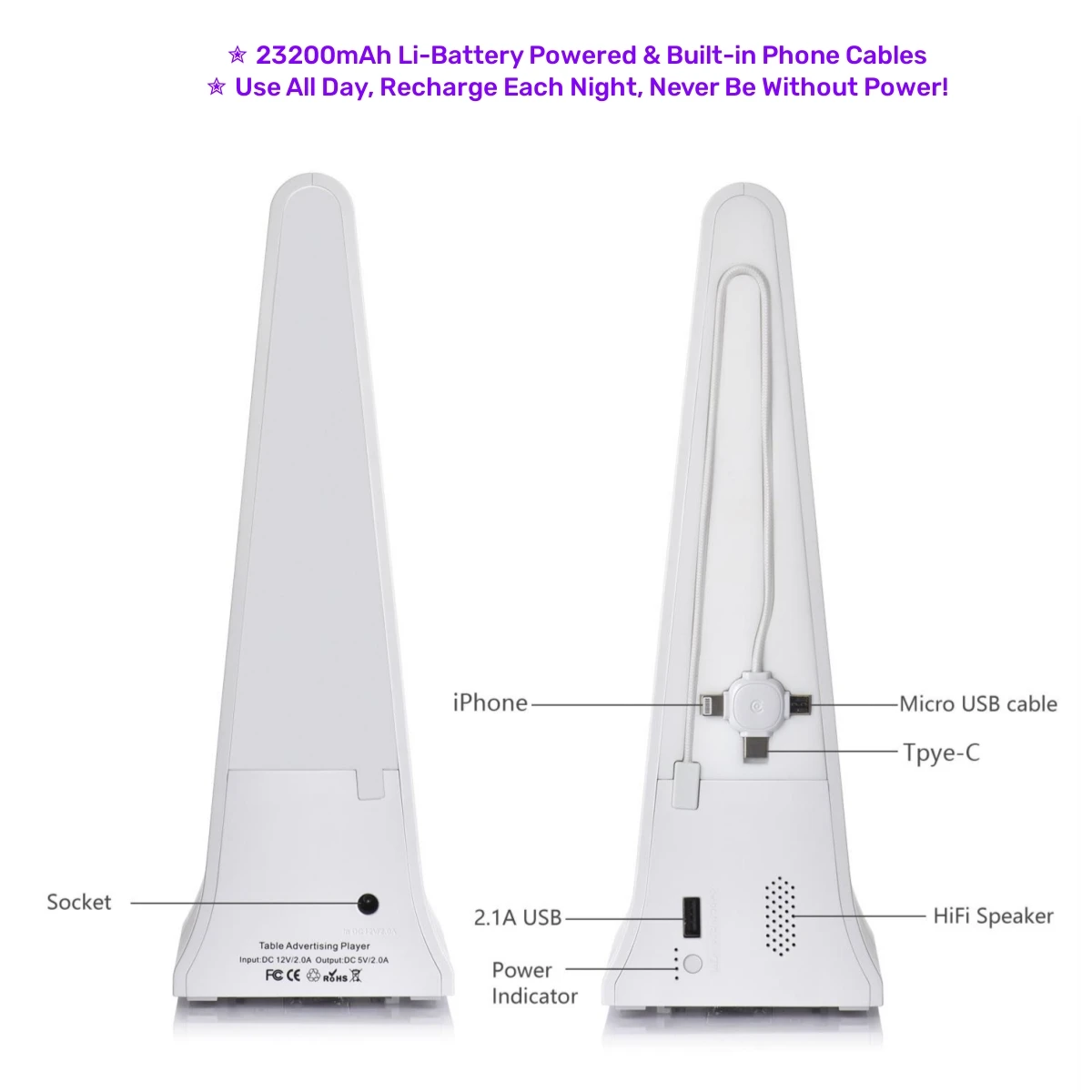 customized indoor advertising machine led video photo posters restaurant menu board table top digital display