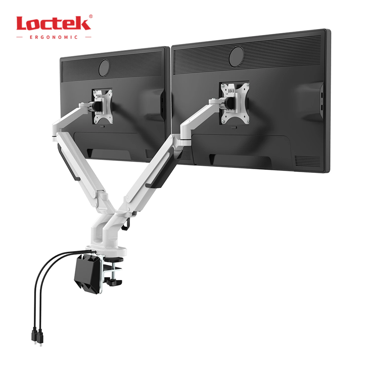 Обеспечивает экономию места • двойной монитор алюминиевая газовая пружина монитор рукоятки Loctek DLB851D2-USB