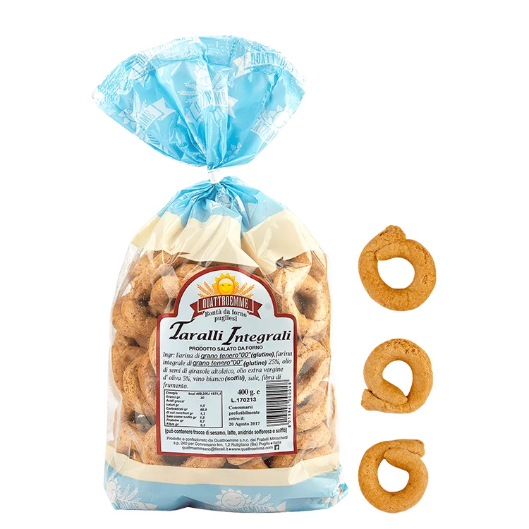 400g wholemeal flour taralli with extra virgin olive oil