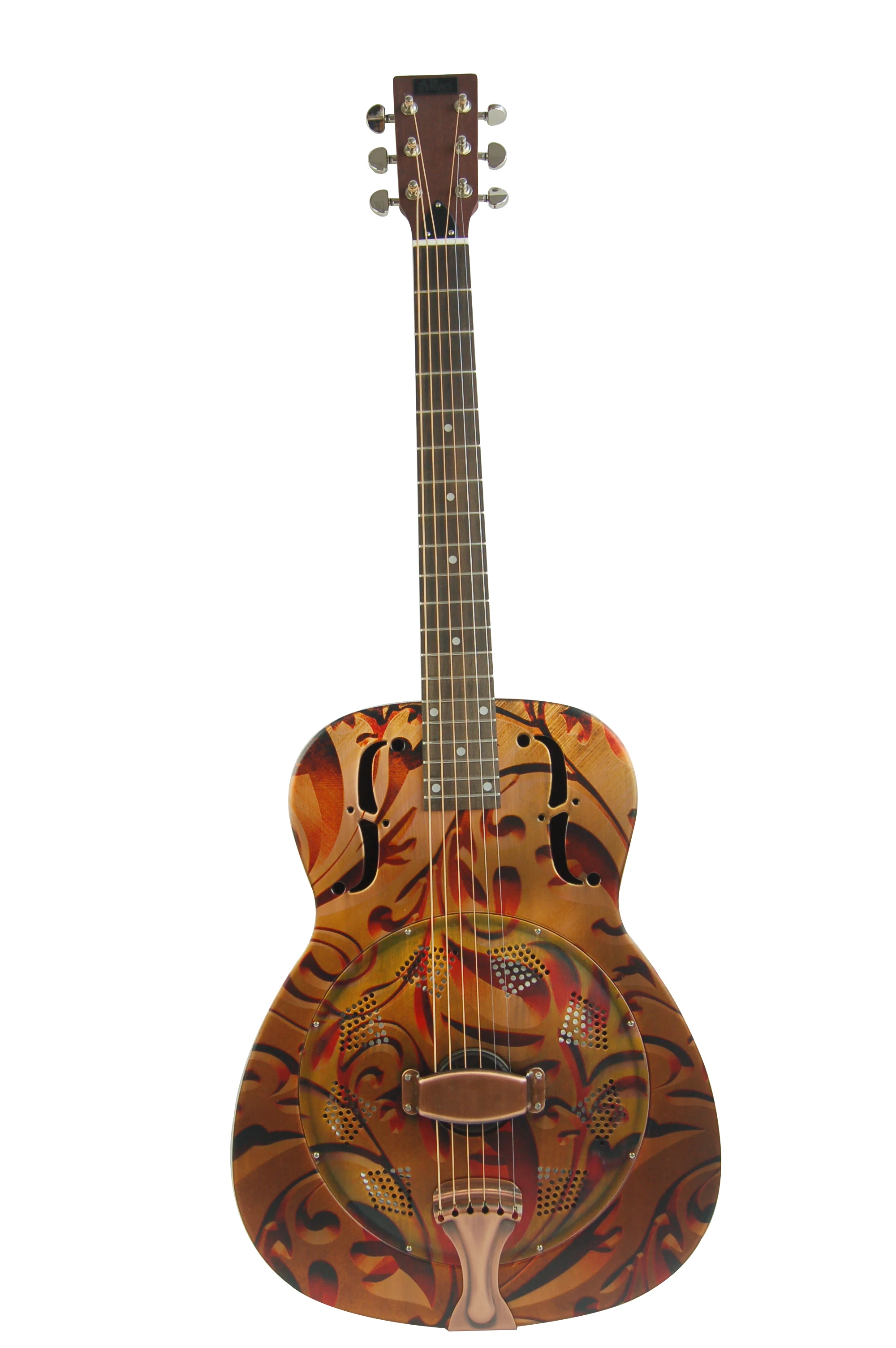 
Kinglos brass resonator with mahogany double neck electric mahogany bass guitar 