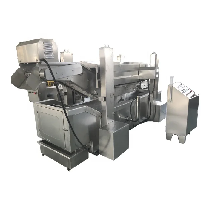 Electric frying machine continuous mesh belt cassava fryer nugget donut gas heating belt conveyor frying machine