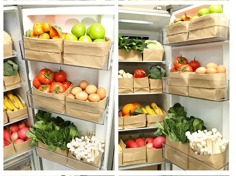 Take -out Paper Bags for Packaging  Food Bread Fried Chicken Vegetable Fruits Kraft Carrying Case for Puting away the Clothes