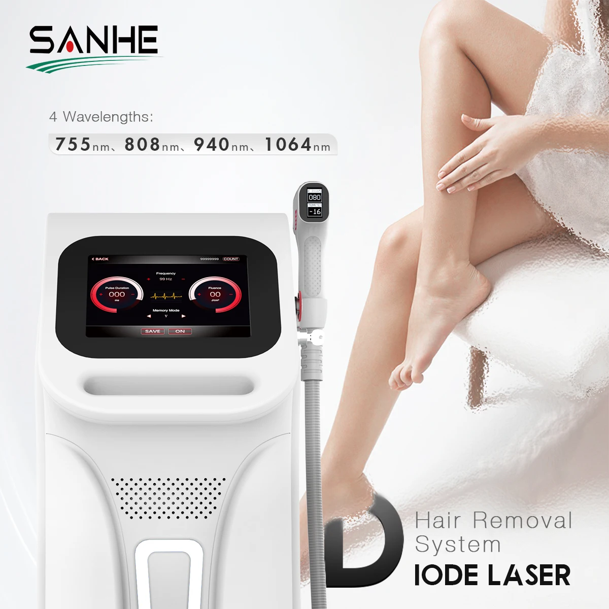 New Technology 4 Wavelength Diode Laser Machine Laser Handle Beauty Skin 2 Years Warranty-AU 755 808 940 1064 Diode Laser Hair