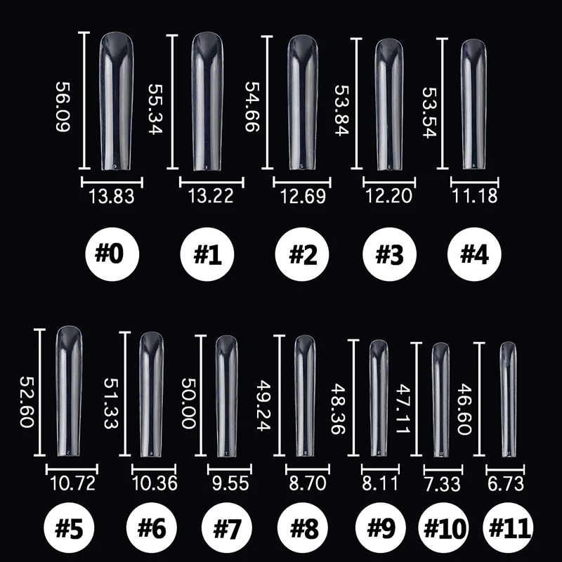 Wholesale Long Straight Press On Nails Tips No C Curve 3xl XL XXL XXXL Square Full Cover Nail Tips