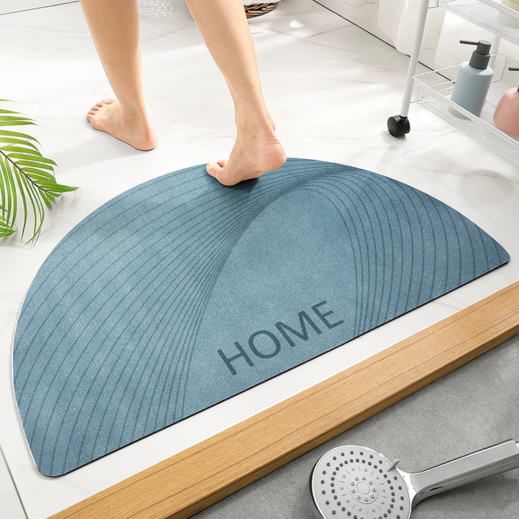 DAJIANG half circle Bath MAT Quick-drying Water-absorbent Bath Mat Diatom Mud Stone Pattern Anti-slip