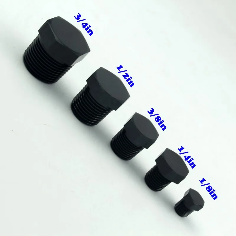 1/8 1/4 3/8 1/2 3/4 NPT NPTF Male Thread Aluminum Hex Head Pipe Block Off Plug Fitting