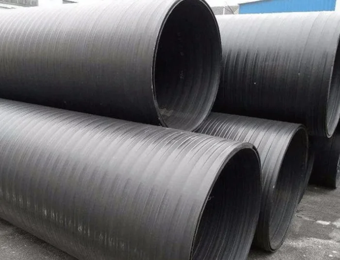 HDPE двойная плоская стенка полая обмоточная труба пластиковая черная Усиленная стальная полоса большого диаметра