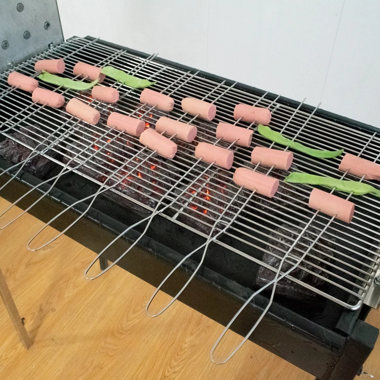 Shashlik Sausage Souvla Kebab U-Shape Stainless Steel Skewers BBQ Accessories