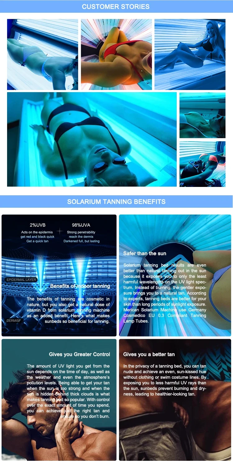 2024 Hot Selling Inflatable High Pressure Collagen Sun Lotions Lamp Best Effect Tanning Bed Solarium For Sales Beauty Salon Use