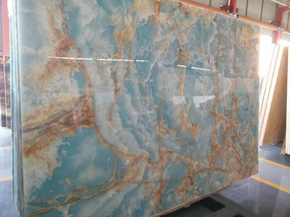 blue onyx stone slab for marble wall panel