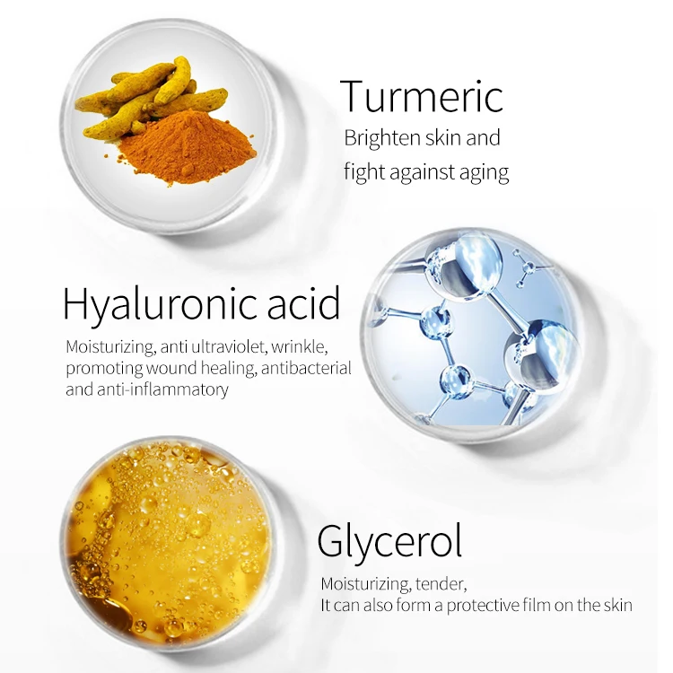 Private Label Skincare Sets Turmeric Organic Acne Treatment Facial Kit Brightening Anti Wrinkle Vitamin C Turmeric Skin Care Set