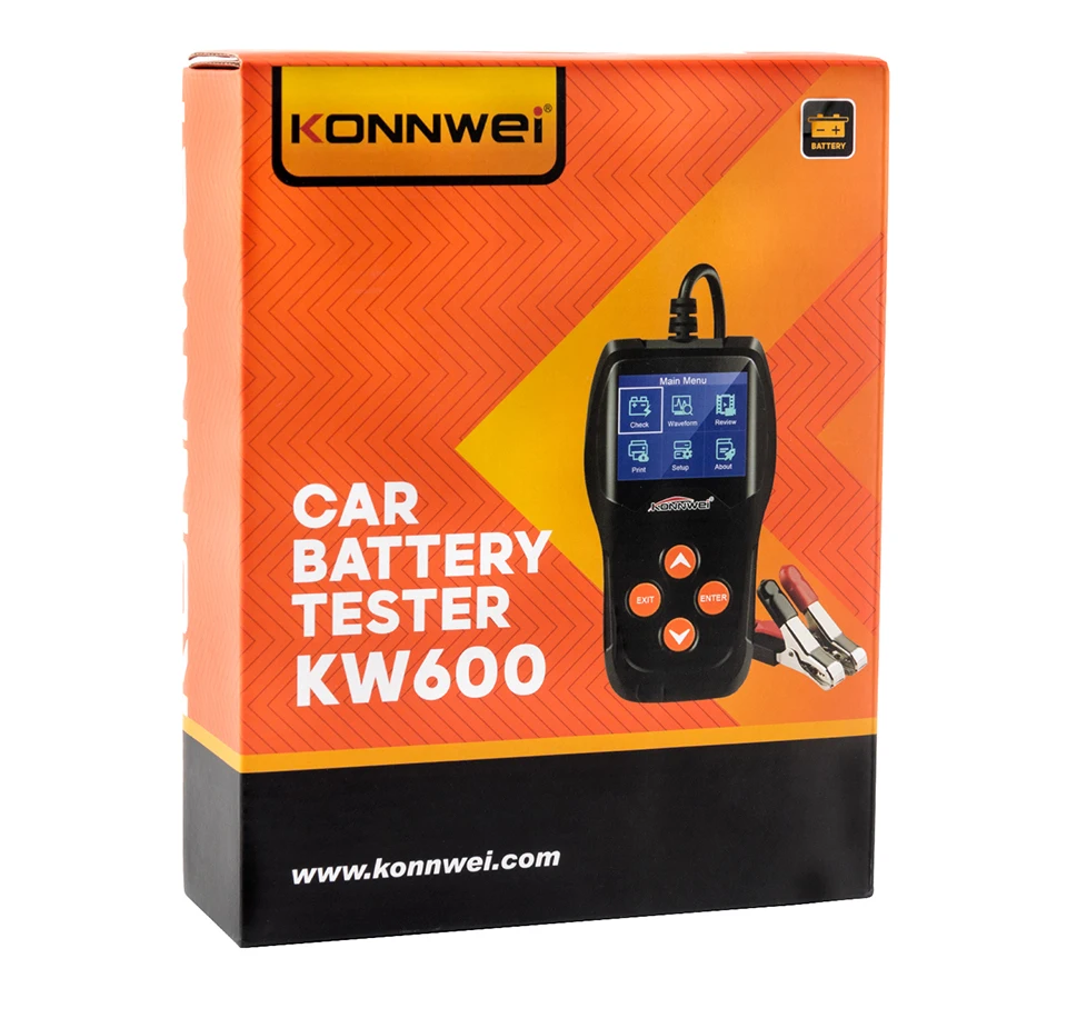 Konnwei Kw600 12 V автомобильный аккумулятор тестер 100 для 2000CCA вольт батарея Инструменты диагностики автомобиля быстрое вращение