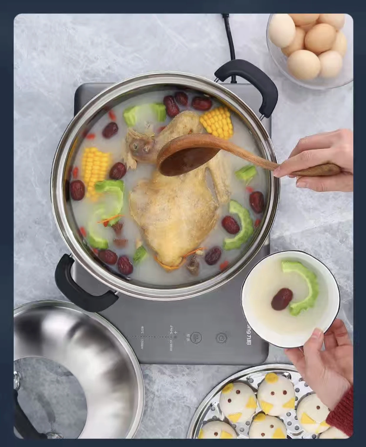 Made in China Stainless Steel Commercial Food Gas Steamer Set Vegetable Steamer Dumpling Steamer