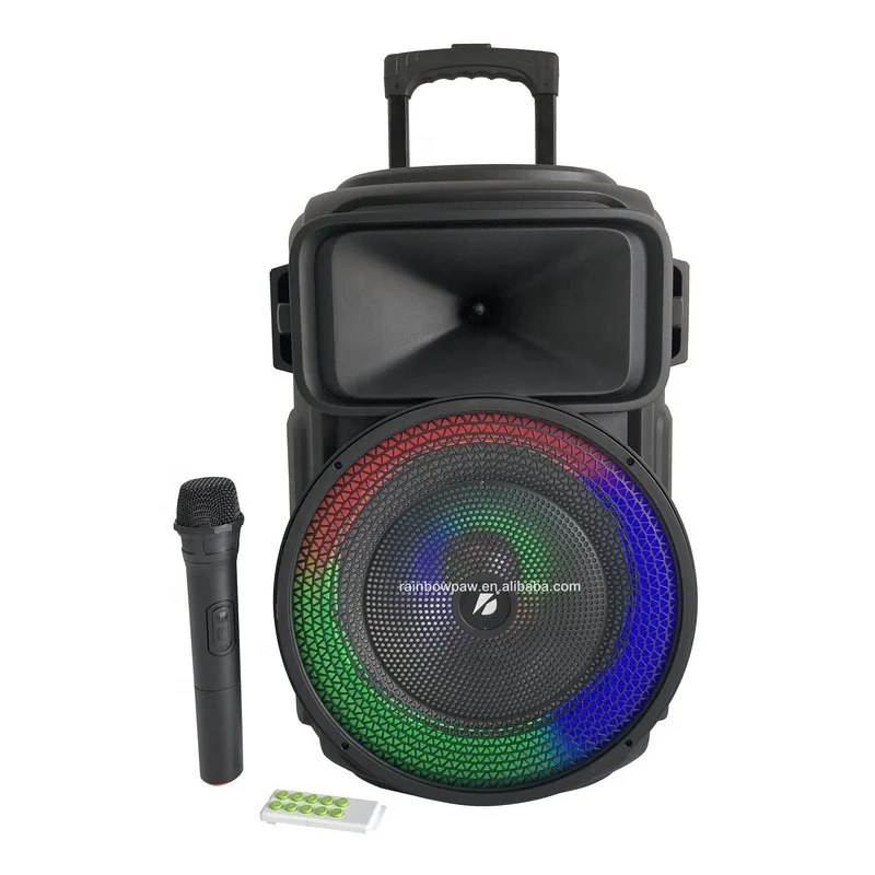 KTS 12 Inch Trolley Blue tooth speaker karaoke subwoofer portable speaker with Led RGB light speaker KTS-1639