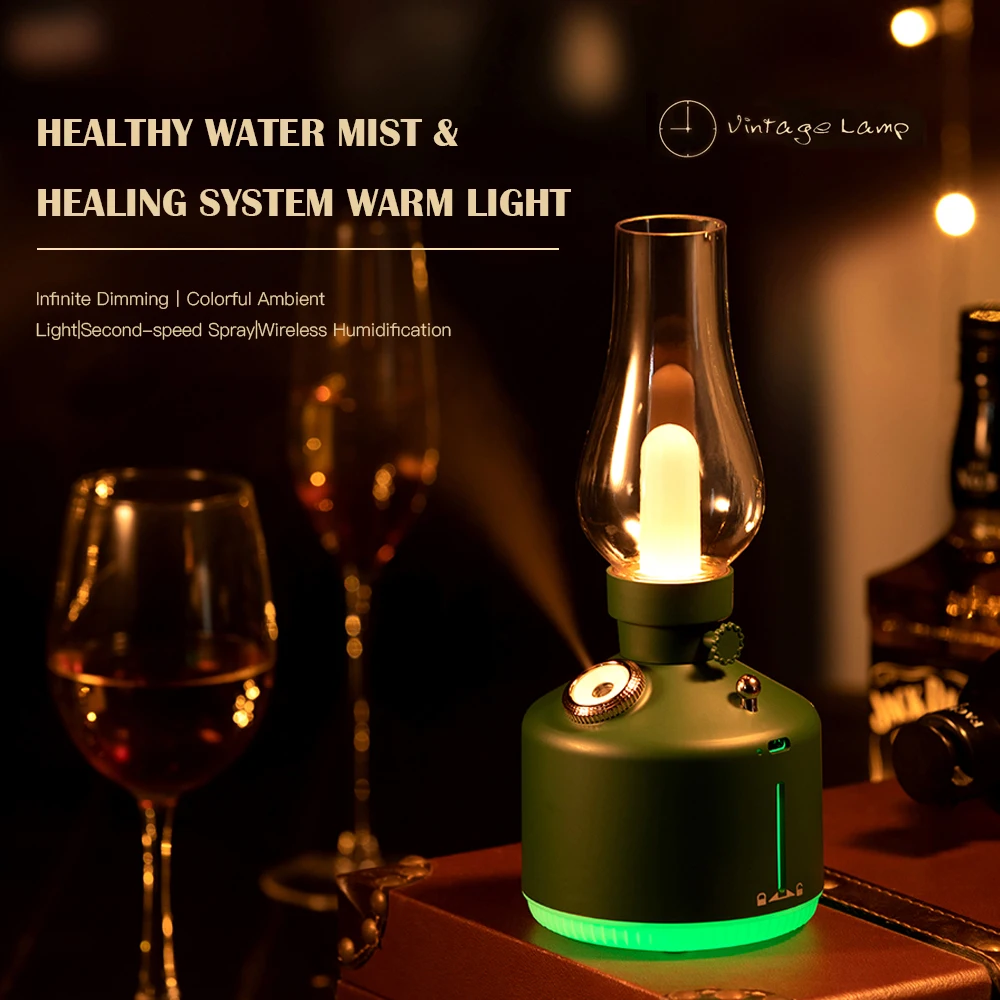 Built-in Lithium Battery Rechargeable Portable diffuser air Humidifier with night light mini humidifier