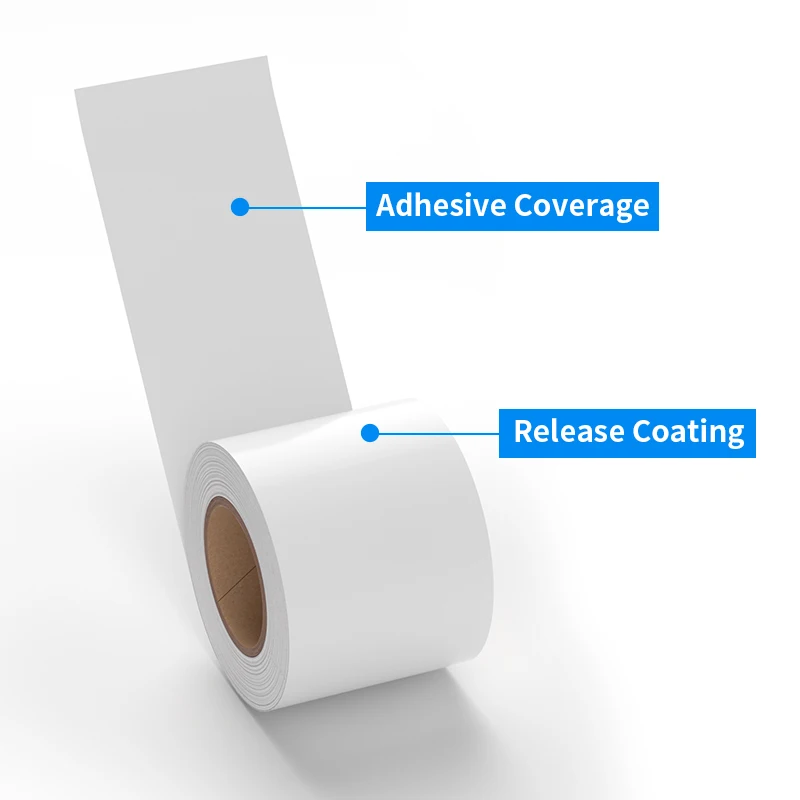 Liner Less Stickers FDA Food Contact Thermal Label  Roll Non Fluorescent agent Self Adhesive paper Roll