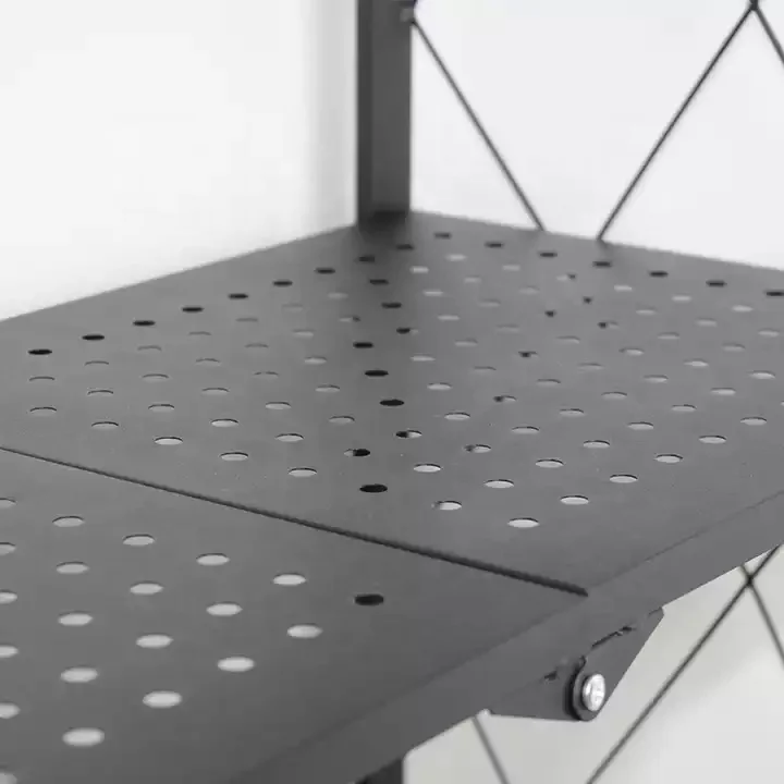 Free installation folding crevice kitchen shelves floor trolley storage living room balcony microwave oven shelves wholesale
