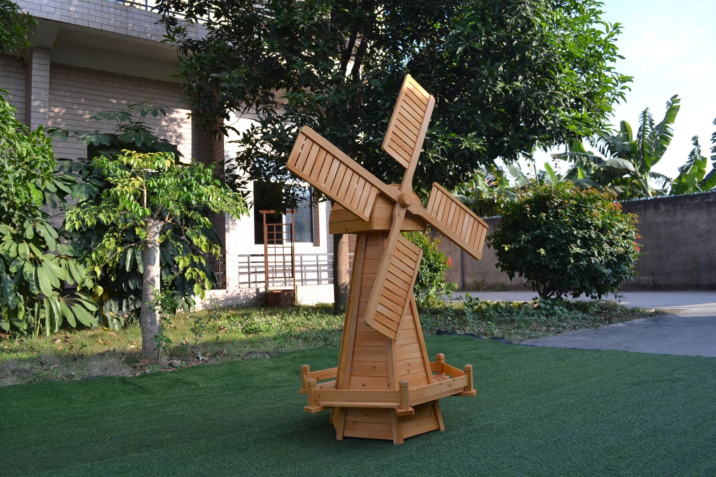 Wooden garden item windmill