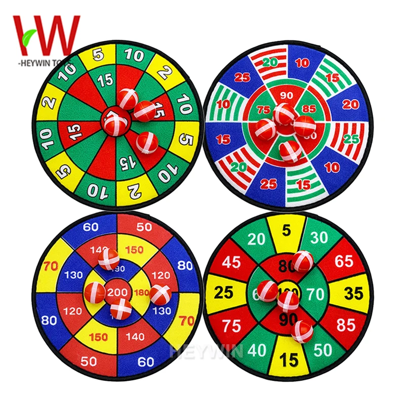 Sticky target Set 28cm Cloth Dart board with 4PCS HOOK & LOOP Ball interactive play indoor & outdoor game Toys for Kids (HM44)