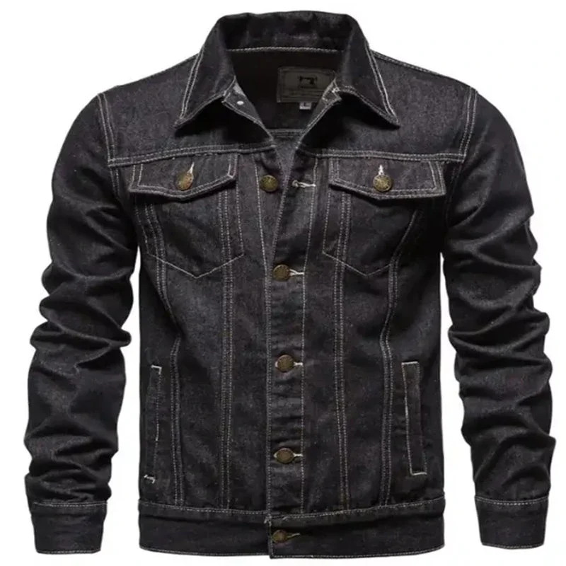 Demin Mens Large Size Custom-Made Loose Light Blue Denim Jacket