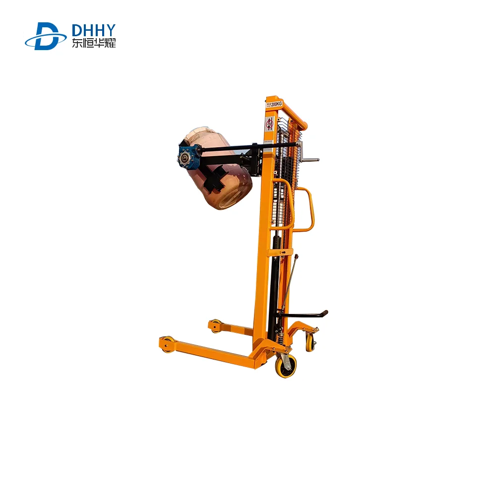 2023 Hot Sale Multi-Functional Oil Drum Handing Truck Manual Flipping And Pouring Forklift Stacker Hand Manual Forklift Prices